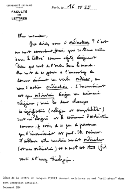 lettre de Jacques Perret